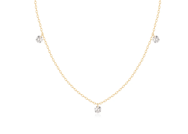 POISE | 14kyg Triple Dashing Diamond Necklace