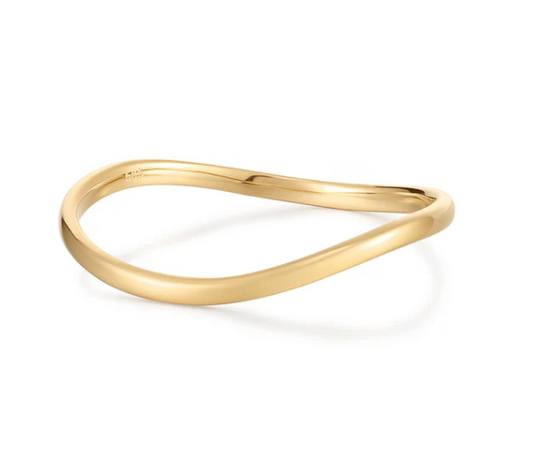 NICOLE | 14K Yellow Gold Wave Band