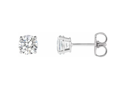 14K White Gold .50ctw Diamond Studs