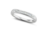 Platinum .35ctw Baguette Diamond Slim Stacker Band