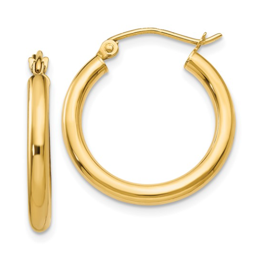 10K Yellow Gold Hoops - 2.5 x 20mm