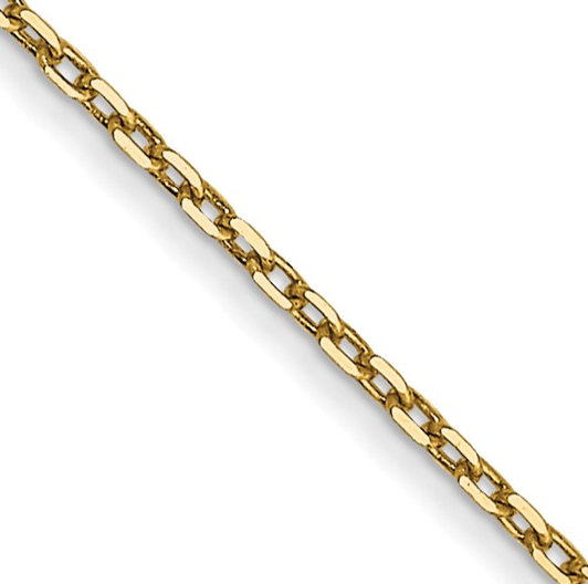 14K Yellow Gold .8mm Diamond Cut Cable Chain