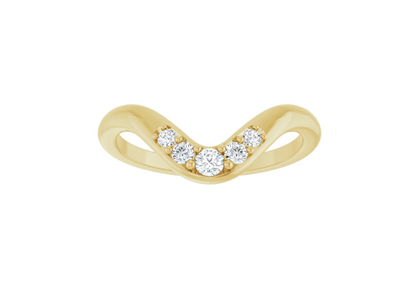 14K Yellow Gold Diamond Contour Band