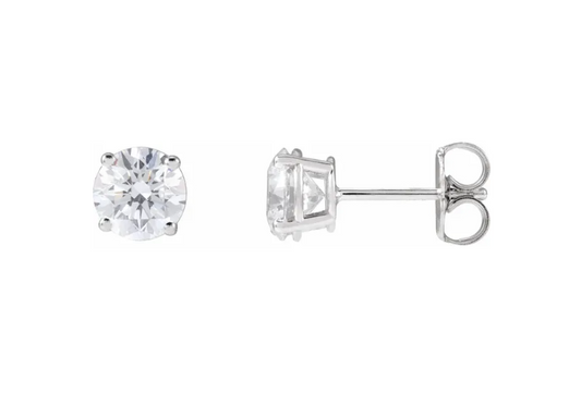 14K Lab Grown Diamond Studs - 4 Prong