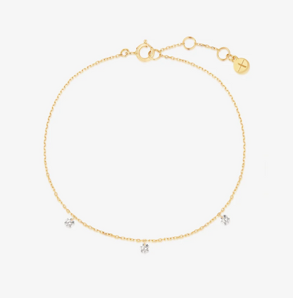 POISE | 14K Yellow Gold Triple Dashing Diamond Bracelet
