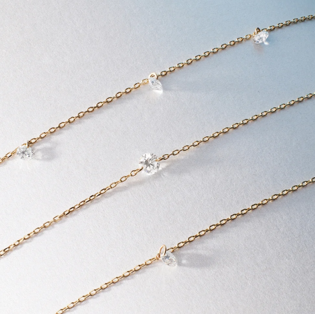 POISE | 14K Yellow Gold Triple Dashing Diamond Bracelet