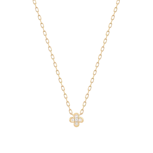 CARYS | 14K Yellow Gold Lab Grown Diamond Clover Necklace