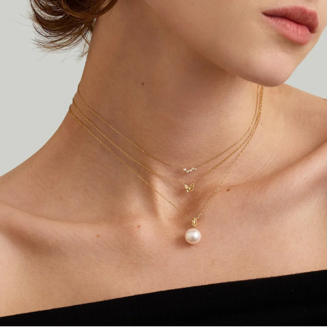 ROSAMEL | 14K Yellow Gold Lab Grown Diamond Butterfly Necklace