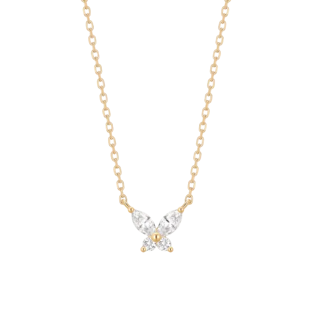 ISABEAU | 14K Yellow Gold Lab Grown Marquise Diamond Butterfly Necklace
