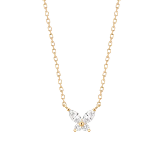 ISABEAU | 14K Yellow Gold Lab Grown Marquise Diamond Butterfly Necklace