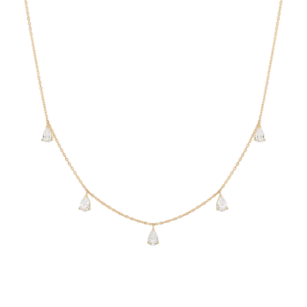 KAYSIA | 14K Yellow Gold Lab Grown Dashing Pear Diamond Necklace