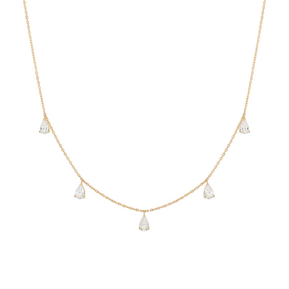 KAYSIA | 14K Yellow Gold Lab Grown Dashing Pear Diamond Necklace