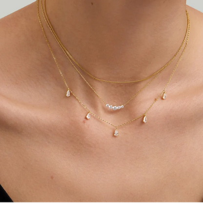 KAYSIA | 14K Yellow Gold Lab Grown Dashing Pear Diamond Necklace