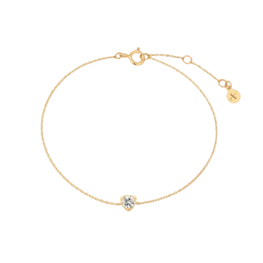 CLEMENTINE | 14K Yellow Gold Lab Grown Diamond Solitaire Bracelet