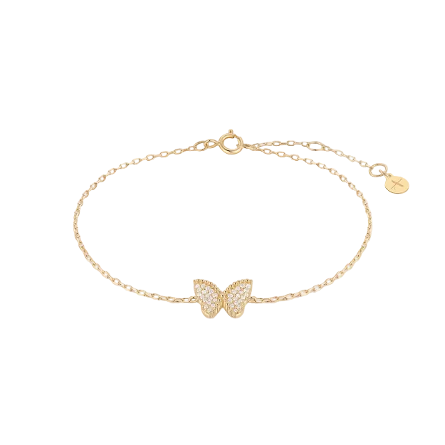 LILURA | 14K Yellow Gold Lab Grown Diamond Butterfly Bracelet
