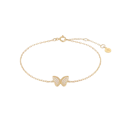LILURA | 14K Yellow Gold Lab Grown Diamond Butterfly Bracelet