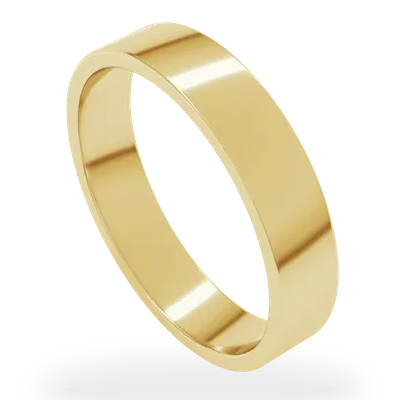 Yellow Gold Cigar Band - 4mm
