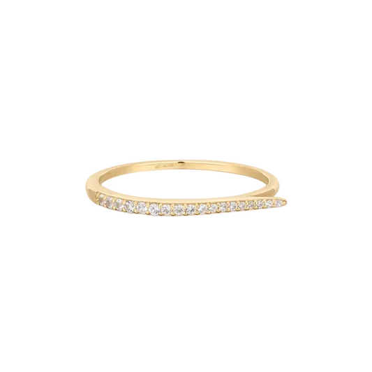 *Discontinued* - JAGGER | 14K Yellow Gold White Sapphire Ring