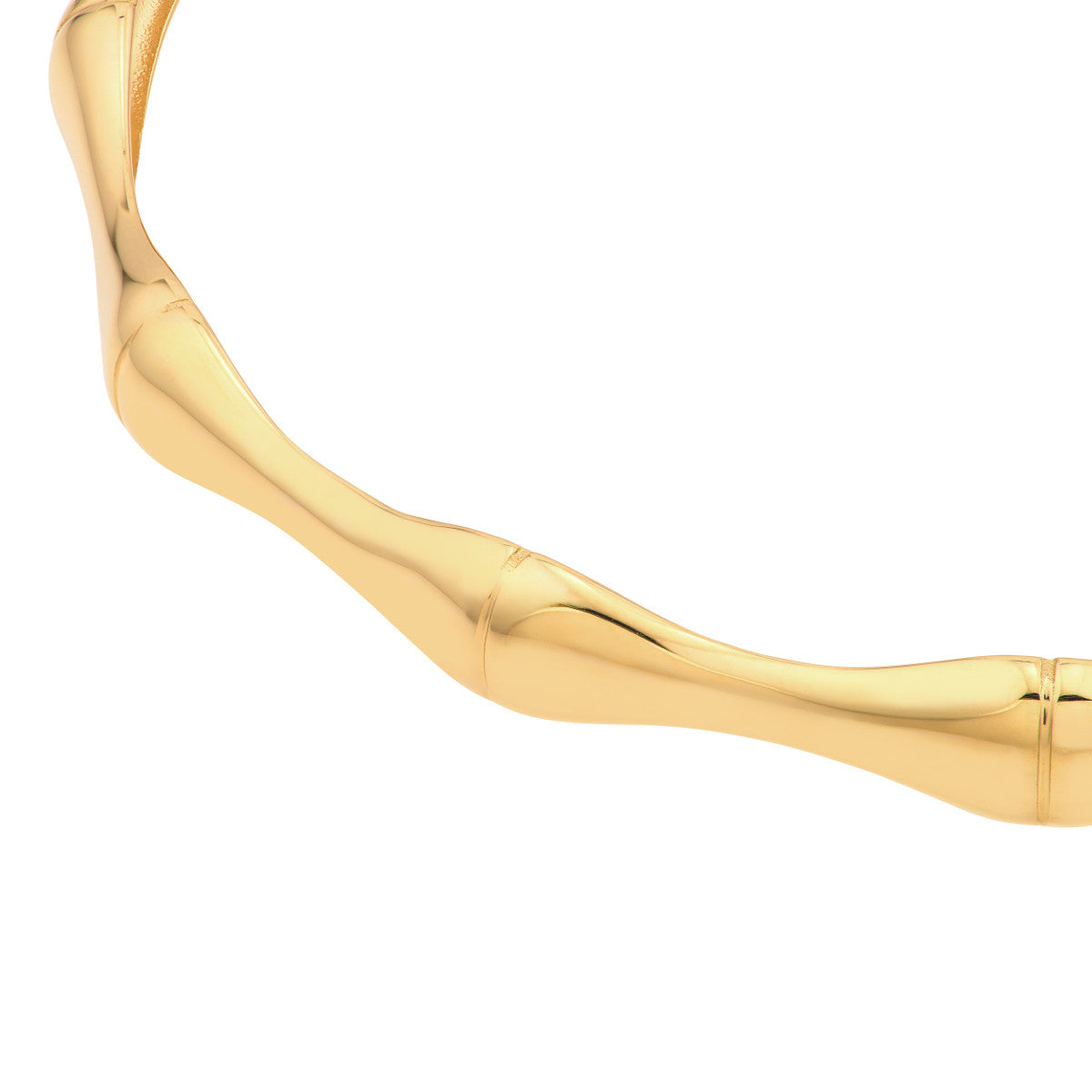 14k Yellow Gold Bamboo Bangle Bracelet