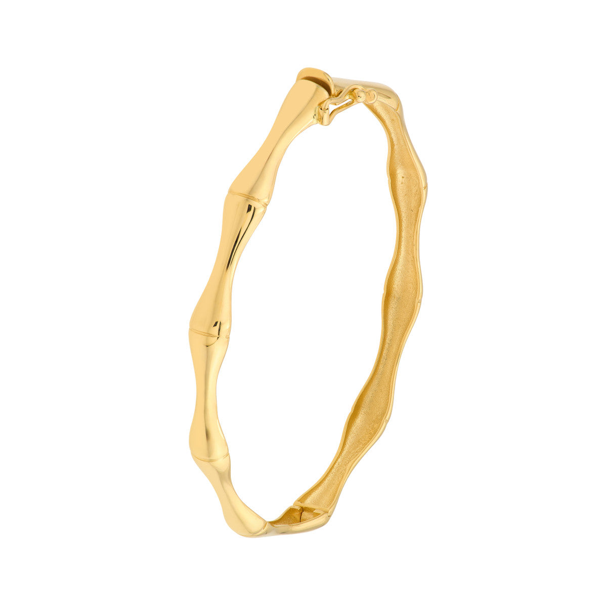 14k Yellow Gold Bamboo Bangle Bracelet