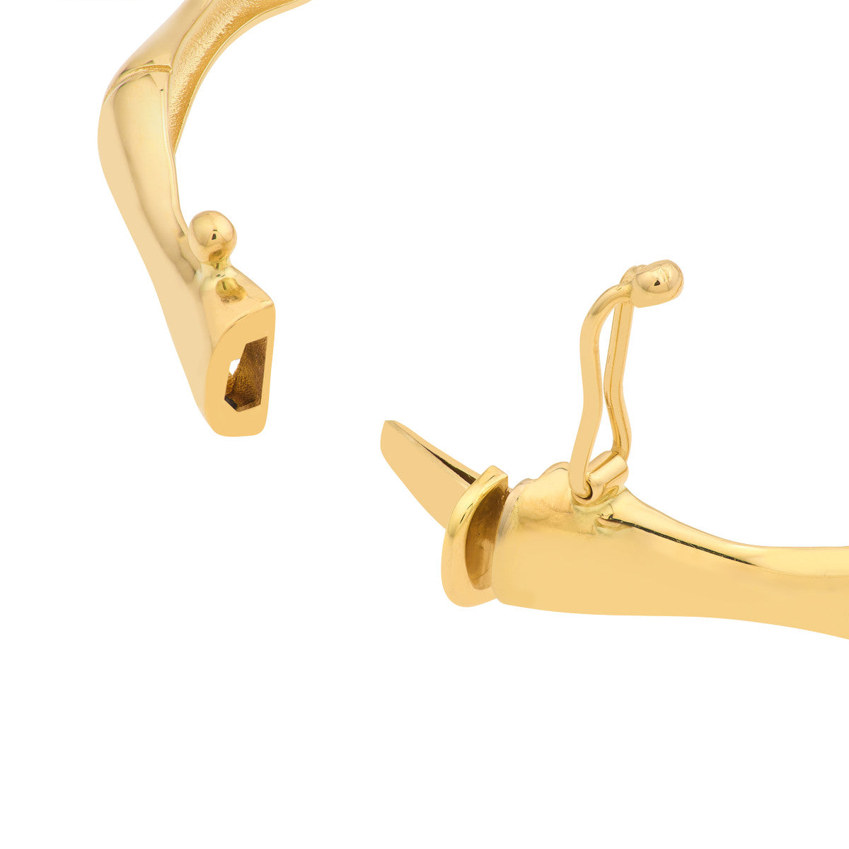 14k Yellow Gold Bamboo Bangle Bracelet