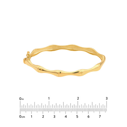 14k Yellow Gold Bamboo Bangle Bracelet