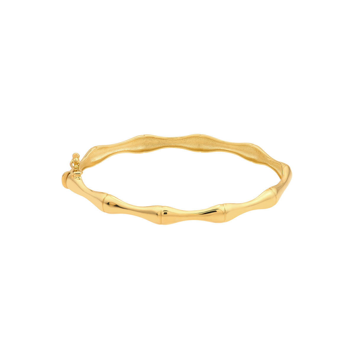 14k Yellow Gold Bamboo Bangle Bracelet