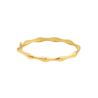 14k Yellow Gold Bamboo Bangle Bracelet