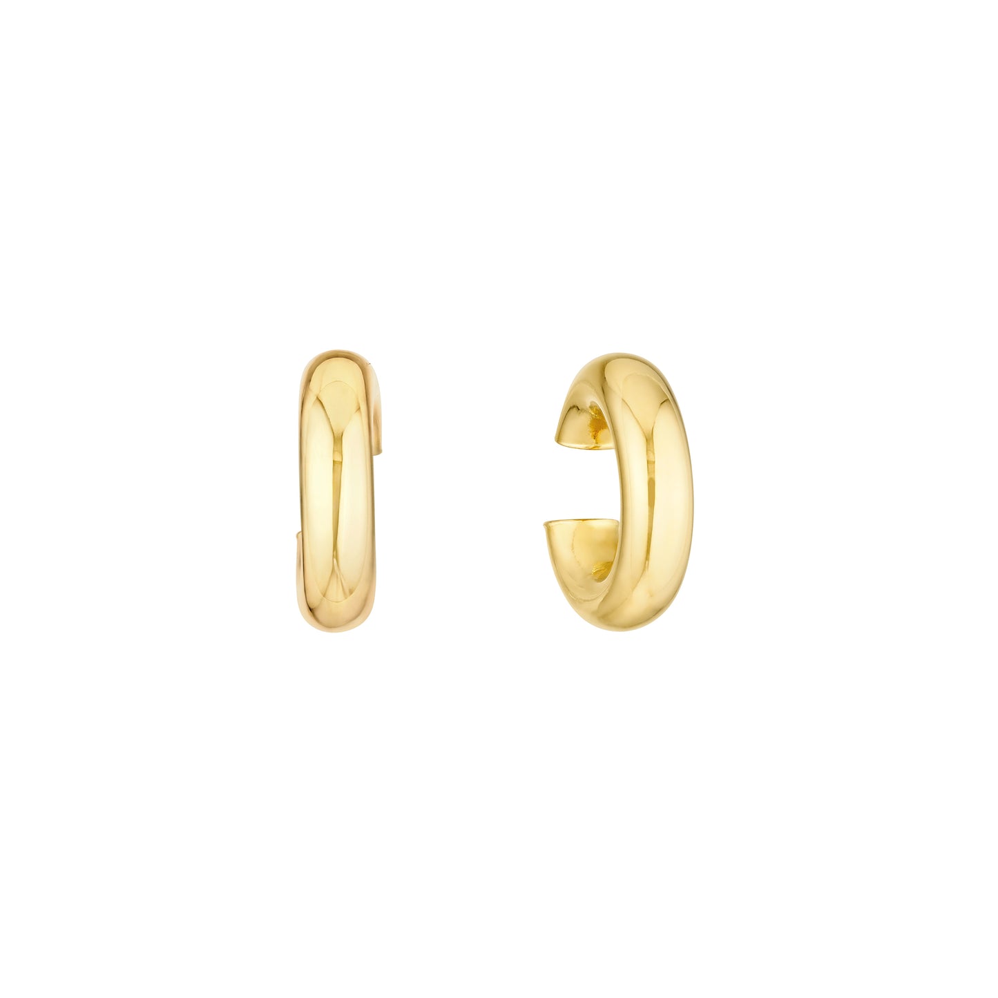 14K Yellow Gold Puffed Ear Cuff