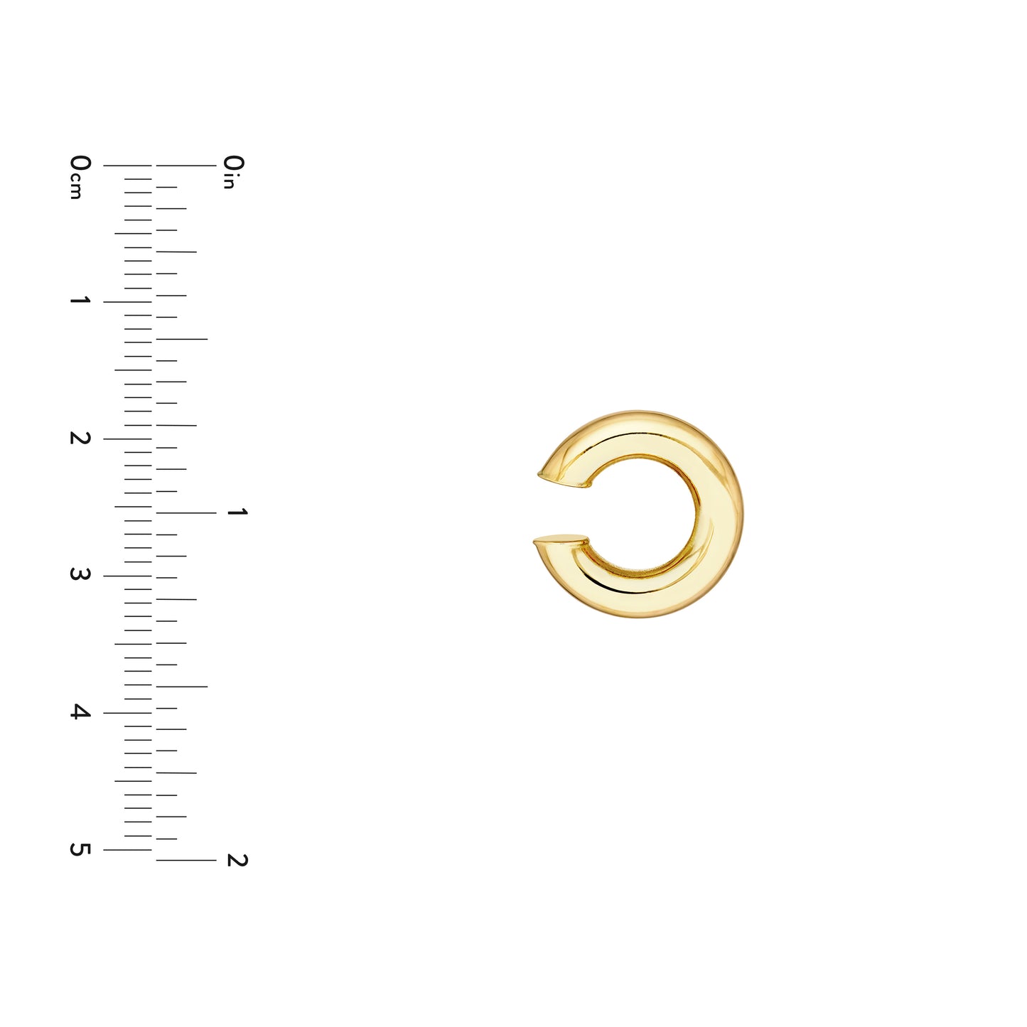 14K Yellow Gold Puffed Ear Cuff