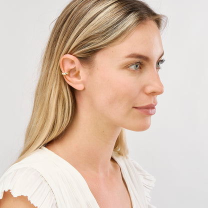 14K Yellow Gold Puffed Ear Cuff
