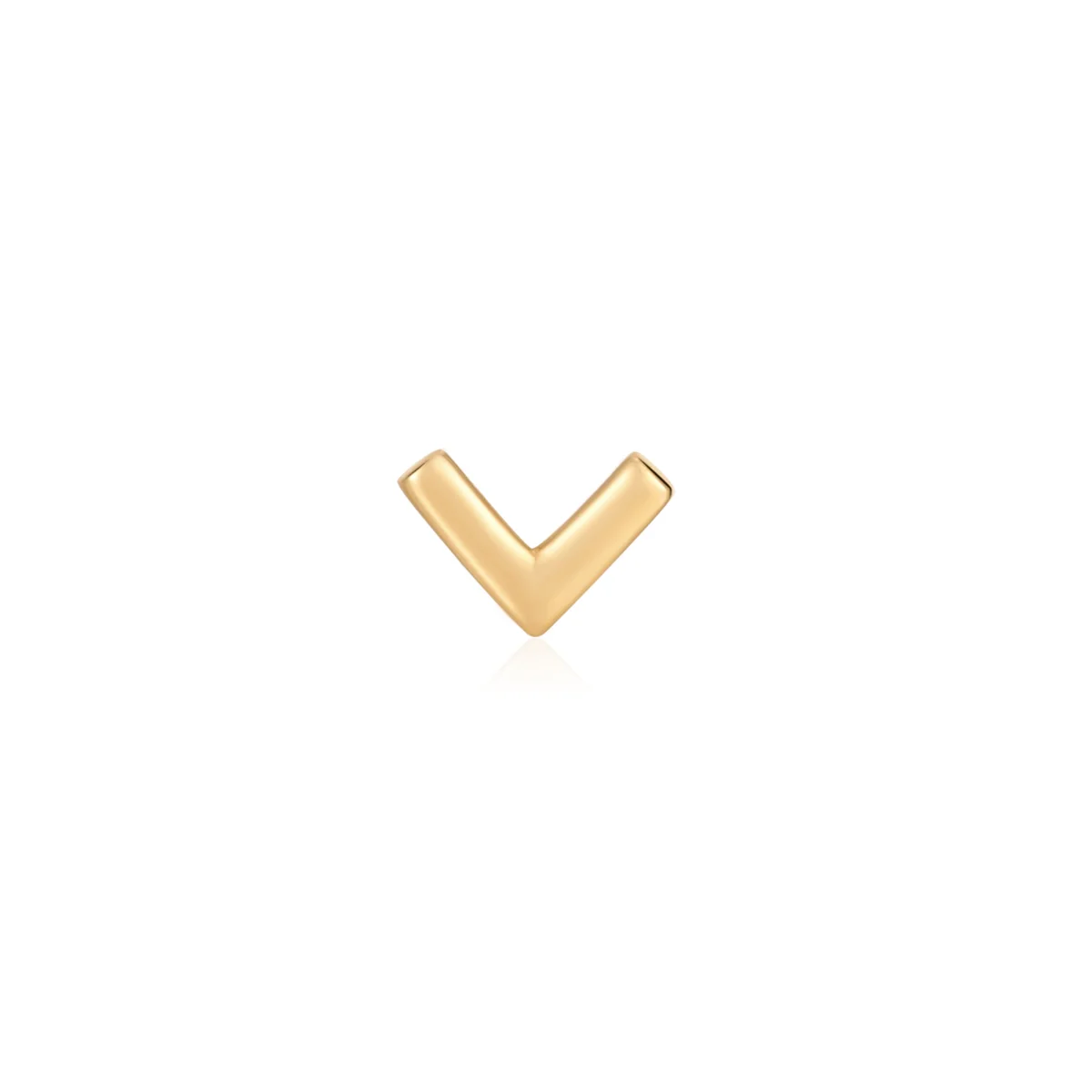 VICTORIA | 14K Yellow Gold V Piercing Earring Front