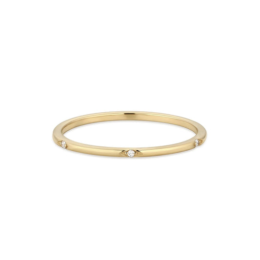 VOGUE | 14K Yellow Gold Spaced Diamond Band