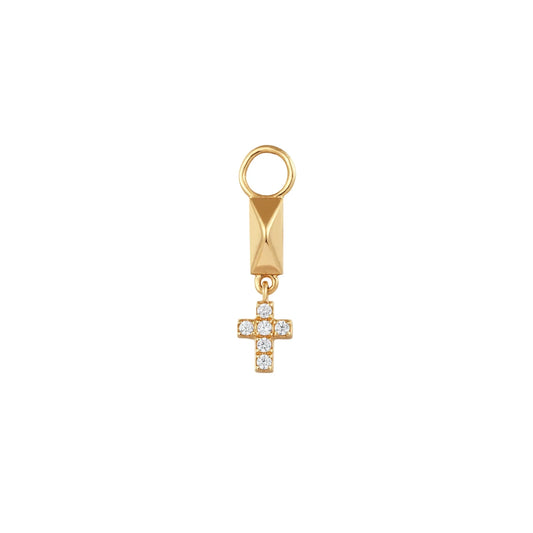 CHRISTA | Diamond Cross Dangle Earring Charm