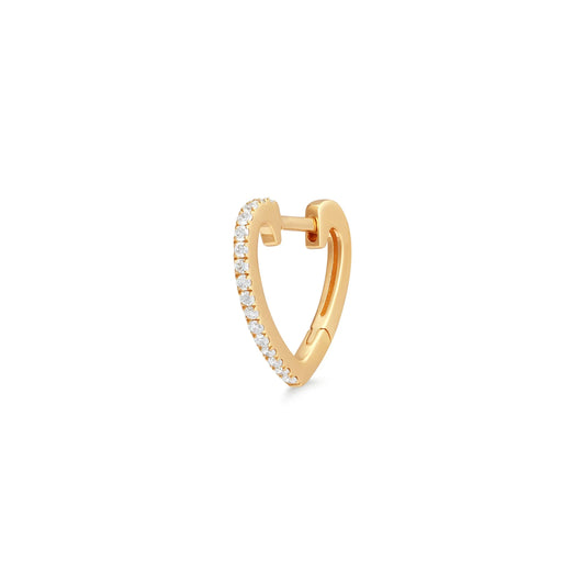 EVERLY | 14K Yellow Gold Diamond Heart Huggie Hoop