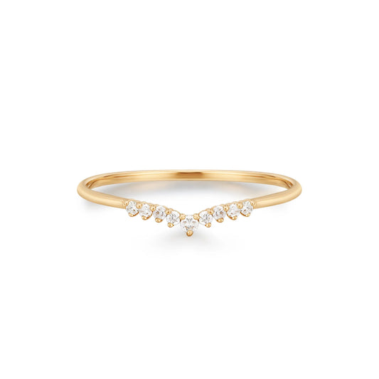 FROST | 14 Yellow Gold Curved Diamond Band