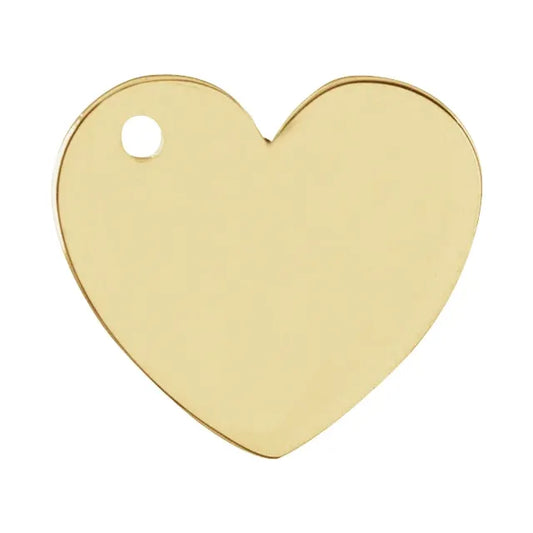 14K Yellow Gold Heart Chain Tag