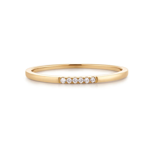 LOLA | 14K Yellow Gold Diamond Band