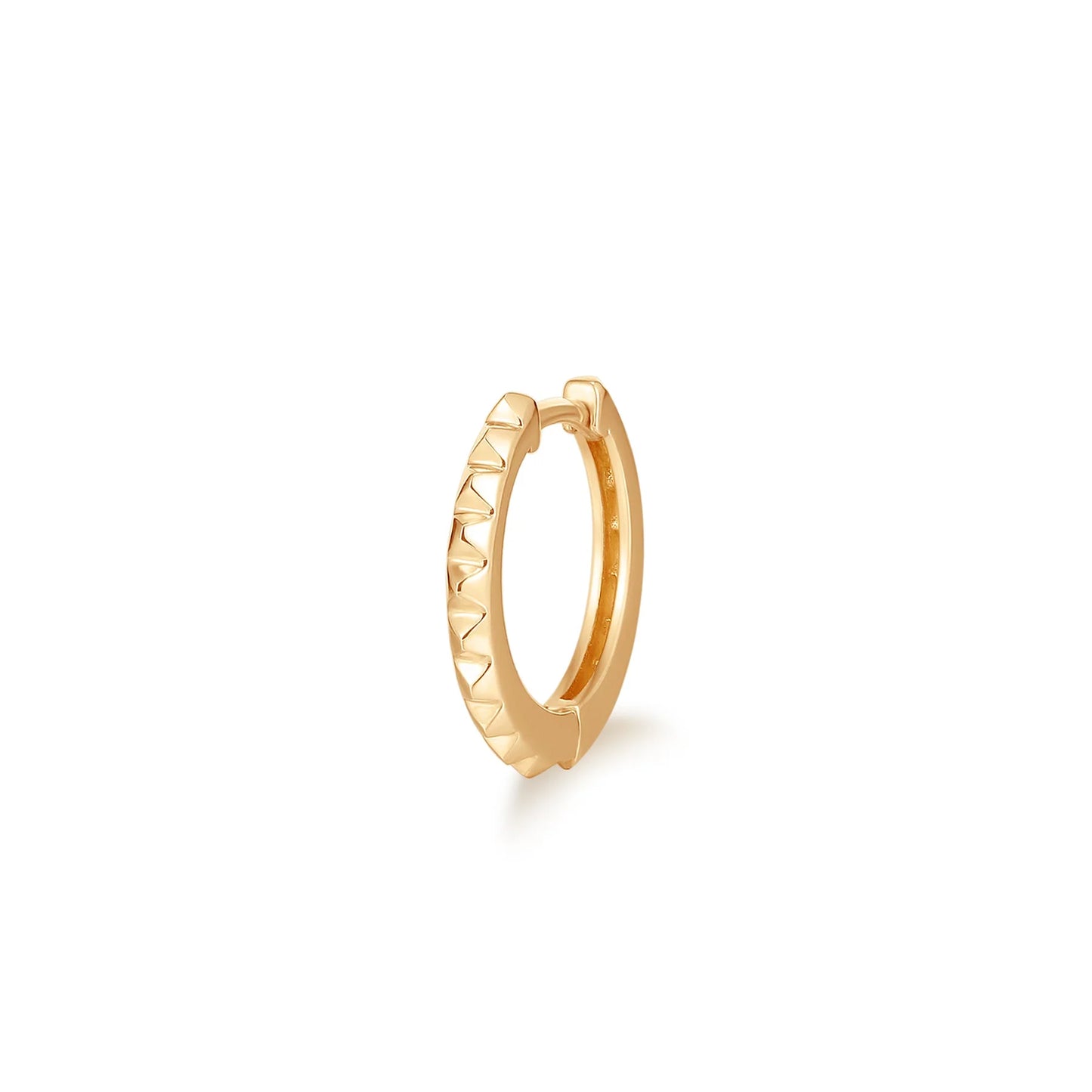 MAILI | Grooved Yellow Gold Single Huggie Hoop