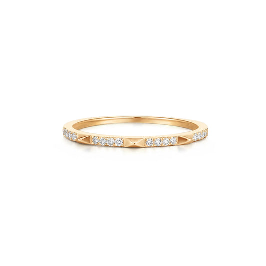 NEPTUNE | 14K Yellow Gold Diamond Spike Stackable Band