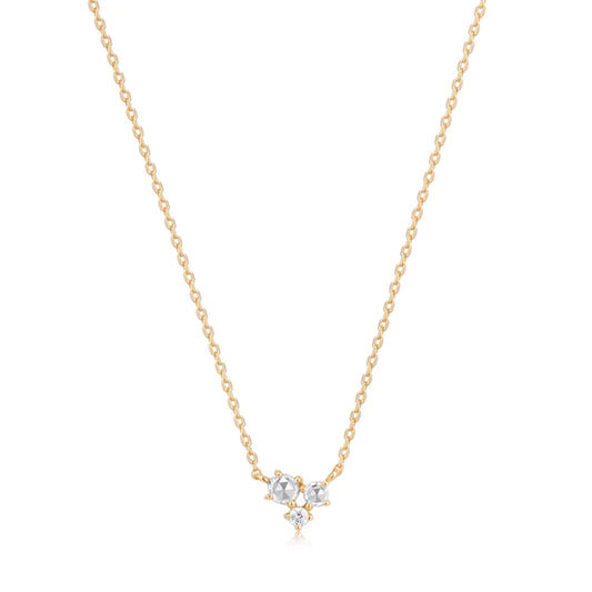 NORMA | Rose Cut Triple White Sapphire Necklace