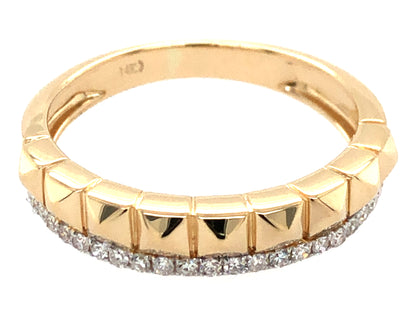 14K Yellow Gold Diamond Pyramid Band