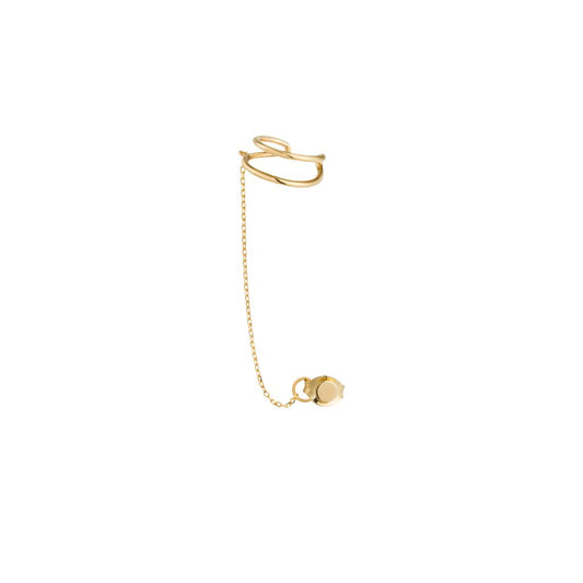 STEVIE | 14kyg Disc Chain Ear Cuff Stud