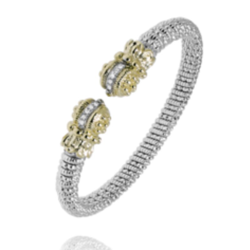 VAHAN 14K Yellow Gold & Sterling Silver Diamond Cuff Bracelet